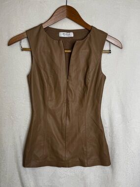 Bailey 44 Two Toned Faux Leather Top